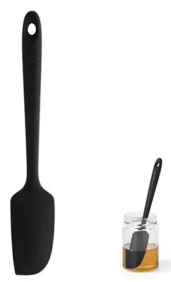 Obrázok produktu pre Silikónová špachtľa, 315 °C, čierna, 22,7 cm, flexibilná, bezšvová, mini špachtľa na pečenie, varenie, kuchynské náčinie