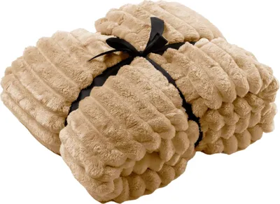 Produktbild von Dutch Decor Wohndecke Flanell-Jacquard Ricky 150x200 cm Beige