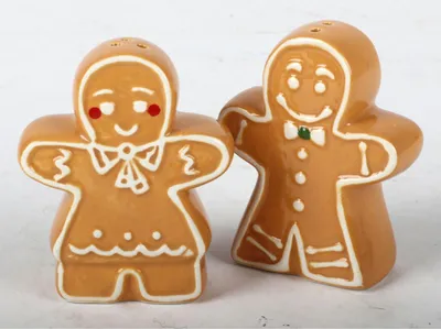 Produktbild von Salz- & Pfefferstreuer Lebkuchen | Keramik-Streuer im Weihnachtsdesign | Festliche Deko & Geschenkidee für Küche & Weihnachtstisch
