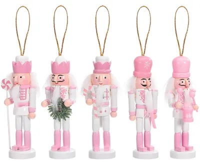 5 Nussknacker-Figuren aus Holz, Weihnachtsdeko, 13 cm, bunt