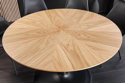Produktbild von riess-ambiente Design Esstisch ATELIER 120cm rund Eiche schwarzer Metallfuß Esszimmertisch Tisch Konferenztisch