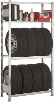 Produktbild von Reifenregal H2000xB1000xT400 mm Grundregal verzinkt 6 Lagerebenen