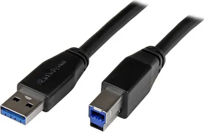 Obrázek produktu pro StarTech.com USB3SAB5M, 5 m, USB A, USB B, USB 3.2 Gen 1 (3.1 Gen 1), Samec/samec, Černá