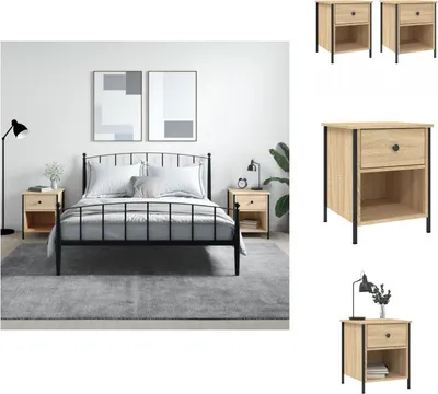 Obrázek produktu pro vidaXL Noční stolky 2 ks dub Sonoma 40x42x50 cm materiál na bázi dřeva - Noční stolky