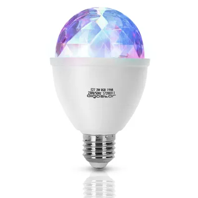 Produktbild von Aigostar LED Discolampe E27 3W RGB Discokugel 360° Rotierend LED-Partybeleuchtung Stimmungslicht Party Deko für Geburtstagsparty Hochzeitsfest Weihnachten Halloween