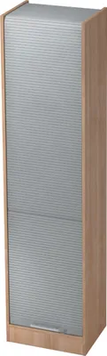 Produktbild von bümö Rollladenschrank office - 5 Ordnerhöhen - Griff: Relinggriff (Kunststoff), Nachbildung: Nussbaum/Silber