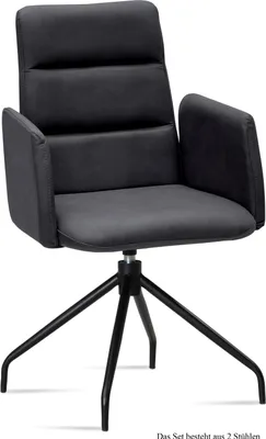 Produktbild von Armlehnstuhl drehbar (2er-Set) Domona 52x92x60 Schwarz/Anthrazit