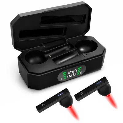 Produktbild von Rotlicht Ohrpflege Gerät mit 650nm Laser und Rot Blau LED, kabellos, USB wiederaufladbar, tragbares Lichttherapie Gerät