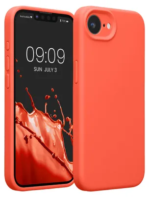 Produktbild von kwmobile Hülle kompatibel mit Apple iPhone 17e / iPhone 16e - Hülle Silikon gummiert - Handyhülle - Handy Case in Neon Koralle