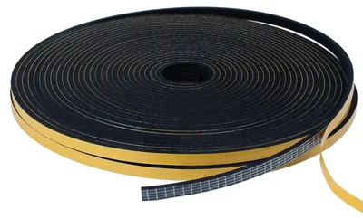 Produktbild von Dichtungsband Zugluftstopper Schaumband - 6 mm x 1,5 mm - 20 m - Schwarz - Für Türen und Fenster