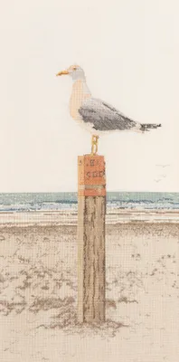 Produktbild von Thea Gouverneur Kreuzstich Stickpackung "Möwe Zählstoff", Zählmuster, 33x65cm