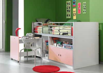 Produktbild von Multifunktionsbett Bonny Kinderbett Bett Jugendzimmer Hochbett Rosa