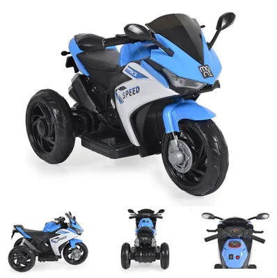 Obrázek produktu pro Moni dětská elektrická motorka Hurricane tři kola, hudební funkce, zpátečka modrá