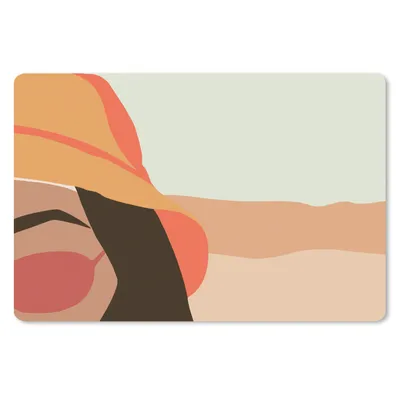 Produktbild von MuchoWow® Schreibtischunterlage Frau - Sonnenbrille - Strand - Pastell 60x40 cm - XXL Mauspad - Großes Mauspad