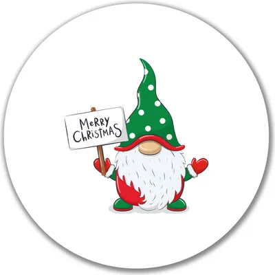 Produktbild von Huuraa Aufkleber Wichtel Merry Christmas 10cm rund Sticker Geschenkidee