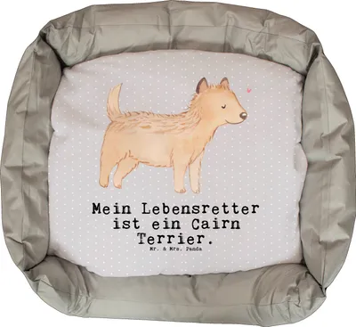 Produktbild von Mr. & Mrs. Panda Hundekissen Cairn Terrier Lebensretter - Grau Pastell - Geschenk, Vatertag, Tierliebhaber, Weihnachten, Hund, Valentinstag, Muttertag