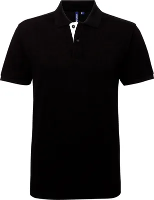 Produktbild von Asquith & Fox Herren Polo-Shirt, kurzärmlig RW4810 (S) (Schwarz/Weiß)