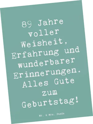 Produktbild von Mr. & Mrs. Panda Fotokarte Spruch 89. Geburtstag - Meeresbrise - Geschenk, Postkarten, Postkarte, Happy Birthday, Lebenskunst feiern, Geburtstagsgeschenk, Kunstkarten