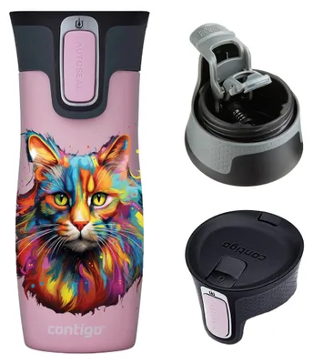 Produktbild von ContiGo! West Loop 2.0 470ml Thermalbecher - rosa Matte - Katze