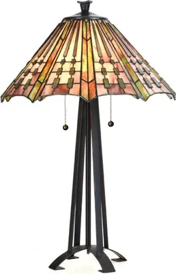 Produktbild von Casa Padrino Luxus Tiffany Tischleuchte Mehrfarbig Ø 50 x H. 76 cm - Tiffany Schreibtischleuchte - Wohnzimmer Deko Leuchte - Scheibtisch Deko Leuchte - Luxus Tiffany Leuchten