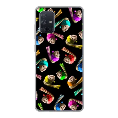 Produktbild von MuchoWow® Handyhülle Schutzhülle Hülle für Samsung Galaxy A51 5G Das Mädchen mit dem Perlenohrring - Regenbogen - Schnittmuster Silikon Softcase Handy Hülle - Abbildung