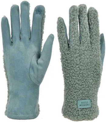 Produktbild von styleBREAKER Damen Touchscreen Handschuhe mit Teddyplüsch | Weiche warme Winter Fingerhandschuhe | Kuscheliger Smartphone Handschuh in vielen Farben