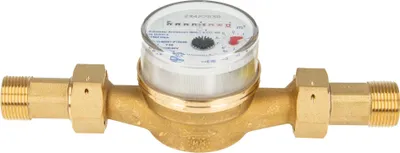 Produktbild von Einstrahlzähler ETK Kombi-Set (Kaltwasser) bis 30 Grad Länge 130 mm, inkl. Verschraubungen 1 Zoll x 3/4 Zoll AG