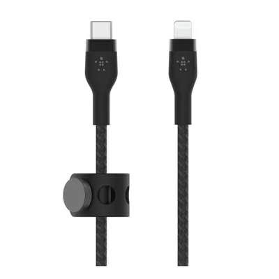 Productafbeelding van Belkin Flex Lightning/USB-C 15W, 2 meter, met MFi-certificering, zwart, modelnummer CAA011bt2MBK