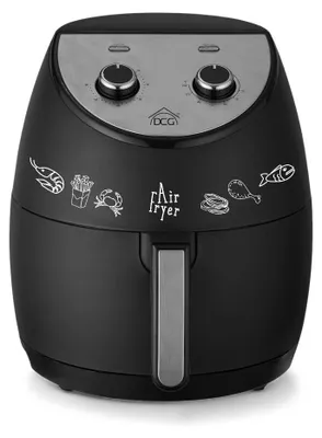 Obrázek produktu pro Černá horkovzdušná fritéza s objemem koše 4 l a nastavitelnou teplotou, 1450 W, model FR3508N