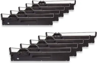 Produktbild von vhbw 10x Farbband Schriftband Ersatz für Epson C13S015339 für Nadeldrucker, Bondrucker - Schwarz