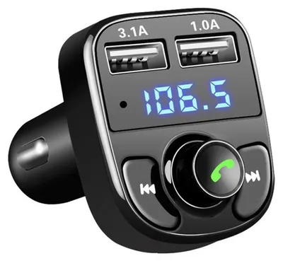 Bluetooth FM-Zender fürs Auto, Freisprechen, 2 USB-Ladeports, Spannungsanzeige