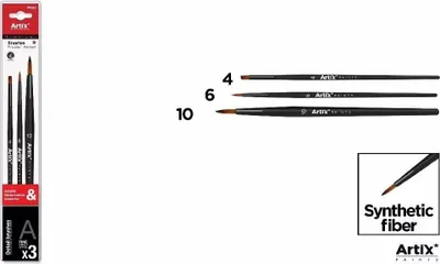 Image de Set de brosses synthétiques S 3pcs