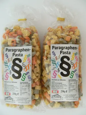 Produktbild von Pfalznudel Streuteile Paragraphen aus Nudelteig, 2X 250 g, Nudeln, Pasta, Dekoration, Delikatesse