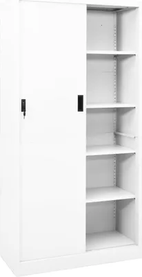 Produktbild von vidaXL Büroschrank mit Schiebetür Weiß 90x40x180 cm Stahl