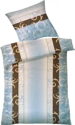 Produktbild von Dyckhoff Weichfrottier Bettwäsche Garnitur 'Pamela' blau 155/200 + 80/80 cm