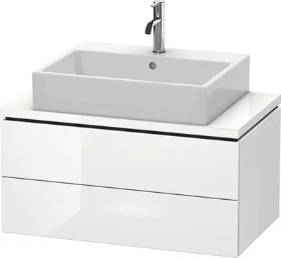 Produktbild von Konsolenunterschrank L-CUBE 400x820x477mm weiß hochglanz weiß hochglanz