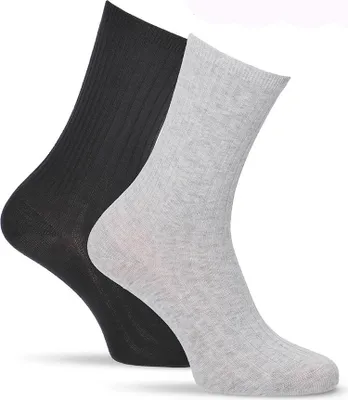 Produktbild von Söckchen mit Rippenstruktur 2-er Pack schwarzgrau-39.42