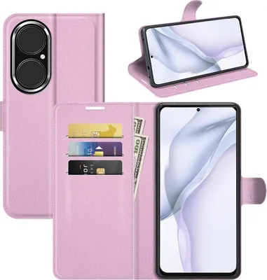 Produktbild von Schutzhülle für Huawei P50 Case Handy Hülle Cover Case Schutztasche Wallet Etuis Neu, Farbe:Rosa