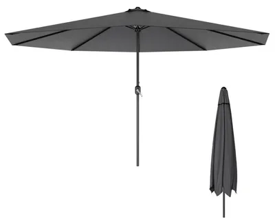Zdjęcie produktu dla Parasol, średnica 350 cm, ciemnoszary, aluminium, ochrona przed promieniowaniem UV 40+
