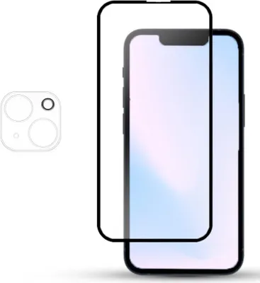 Obrázek produktu pro 1-balení iPhone 13 Mini Ochranné sklo na displej & 1-balení ochrana objektivu - Tvrzené sklo 9H - Super kvalita 3D