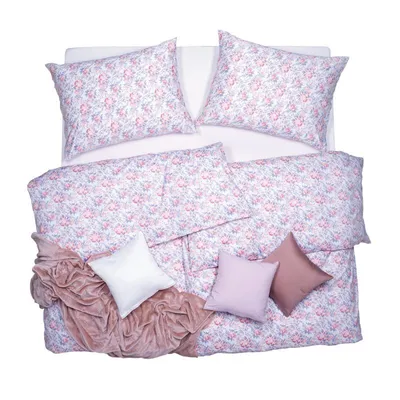 Obrázek produktu pro SCANquilt povlečení SATÉN PLUS růže růžovofialková 100% dlouhovlákná česaná bavlna 140 x 220/70 x 90 cm