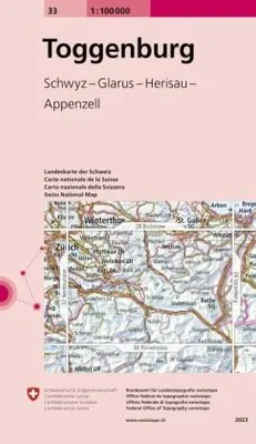 Produktbild von Swisstopo 1 : 100 000 Toggenburg