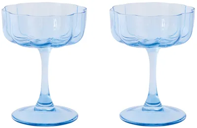 Productafbeelding van Twee glazen met voet, "Twist & Match", blauw
