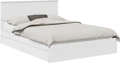 Image de Lit de Rangement Blanc 140 x 190 cm Bois d'ingénierie