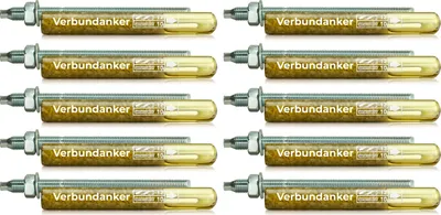 Produktbild von Isolbau Verbundanker Set - Verbundankerpatrone styrolfrei V10 + Ankerstange verzinkt M10 x 170 - ETA/ETAG Zulassung - 10 Stück