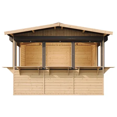 Image de Holz Gartenhaus, Marktbude Holz - 263 x 336 cm / 6 m² TIMBELA M150BZ