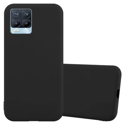 A black phone case is shown from the back, with a second case lying horizontally behind it.