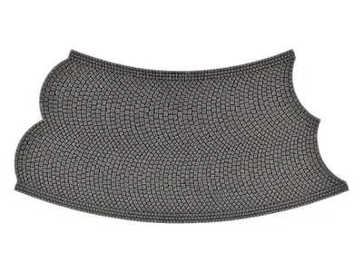 Produktbild von Vollmer 48246 - H0 Straßenplatte Kopfsteinpflaster aus Steinkunst, 45°-Kurve, Radius 15 cm - Neu