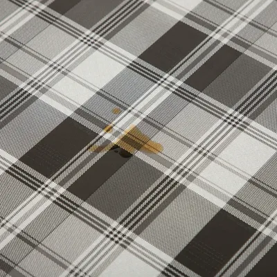 Produktbild von Wachstuch Tischdecke 160 cm rund weiß schwarz kariert abwaschbar Gartentischdecke fleckenabweisend
