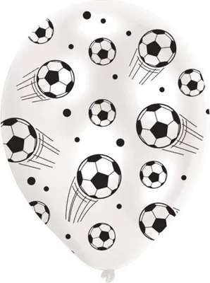 Produktbild von Amscan Fußball Latex Ballons, 6-teilig, 27,5 cm, befüllbar mit Konfetti & LEDs